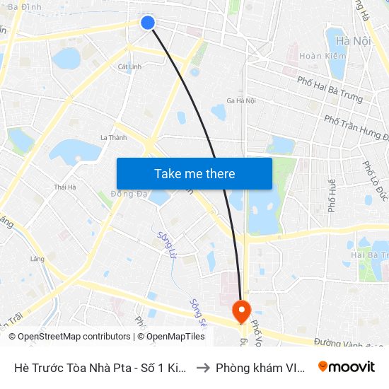 Hè Trước Tòa Nhà Pta - Số 1 Kim Mã to Phòng khám VIP 12 map