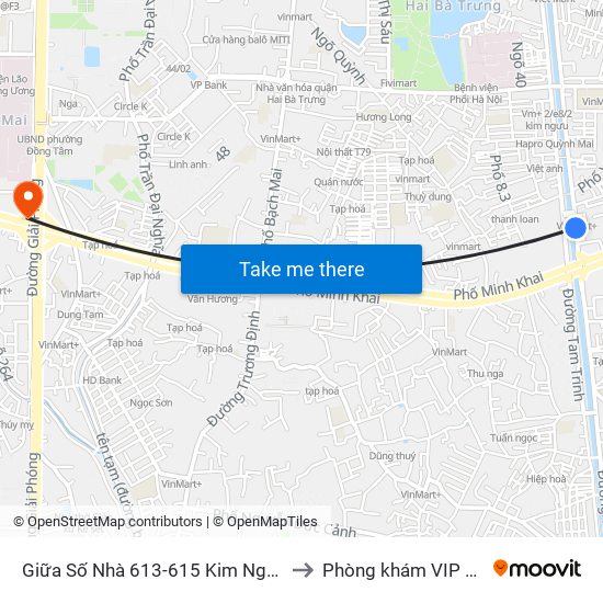 Giữa Số Nhà 613-615 Kim Ngưu to Phòng khám VIP 12 map