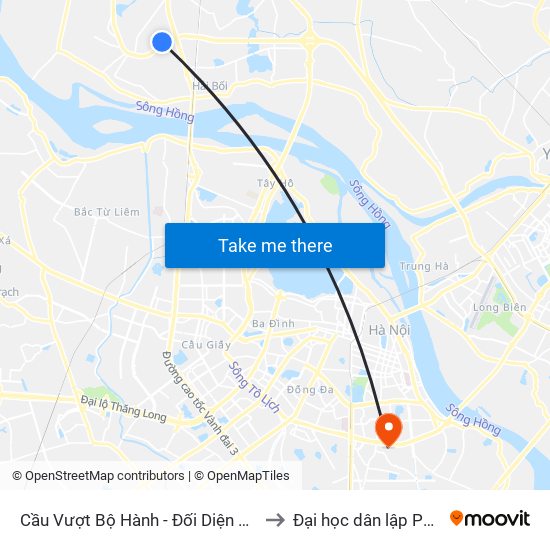 Cầu Vượt Bộ Hành - Đối Diện Công Ty Tnhh Sato to Đại học dân lập Phương Đông map