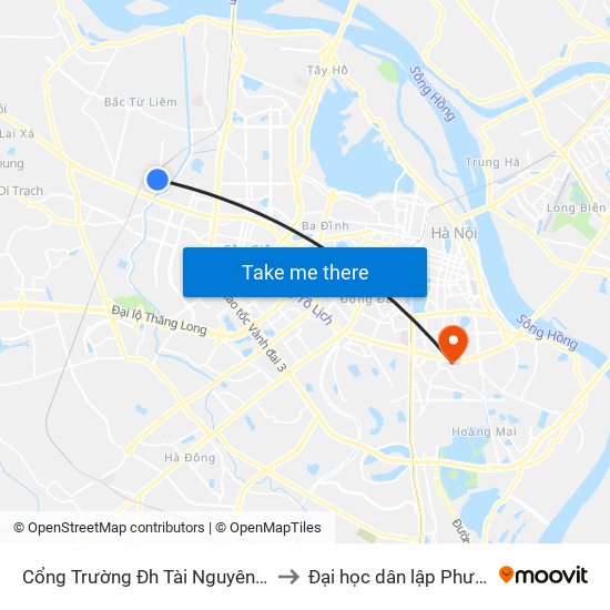 Cổng Trường Đh Tài Nguyên Môi Trường to Đại học dân lập Phương Đông map