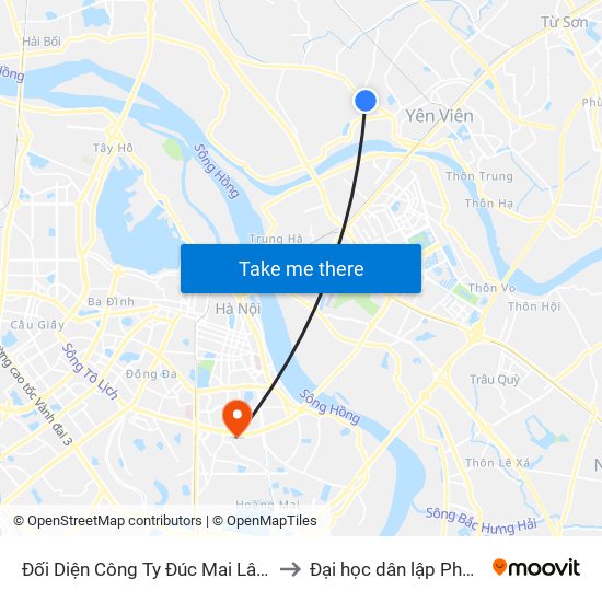 Đối Diện Công Ty Đúc Mai Lâm - Quốc Lộ 3 to Đại học dân lập Phương Đông map