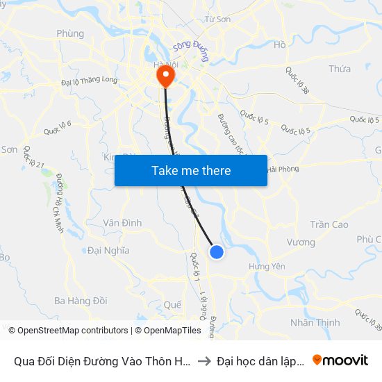 Qua Đối Diện Đường Vào Thôn Hoàng Nguyên 30m - Dt428 to Đại học dân lập Phương Đông map