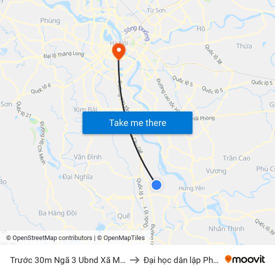 Trước 30m Ngã 3 Ubnd Xã Minh Tân - Dt428 to Đại học dân lập Phương Đông map