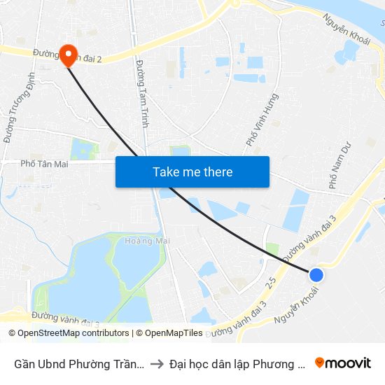 Gần Ubnd Phường Trần Phú to Đại học dân lập Phương Đông map