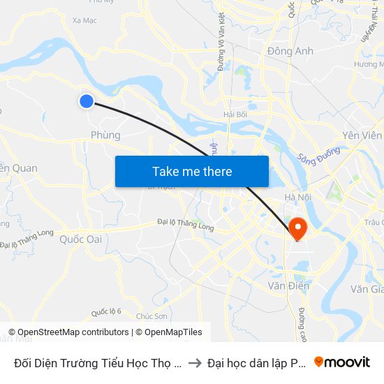 Đối Diện Trường Tiểu Học Thọ Xuân - Đan Phượng to Đại học dân lập Phương Đông map