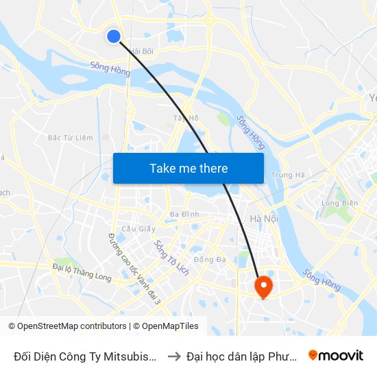 Đối Diện Công Ty Mitsubishi Việt Nam to Đại học dân lập Phương Đông map