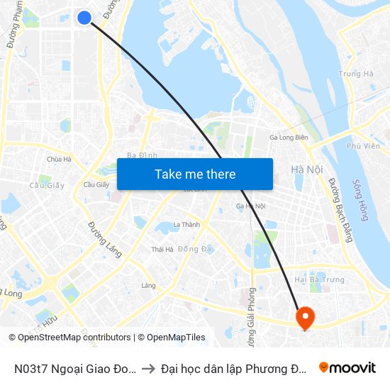 N03t7 Ngoại Giao Đoàn to Đại học dân lập Phương Đông map