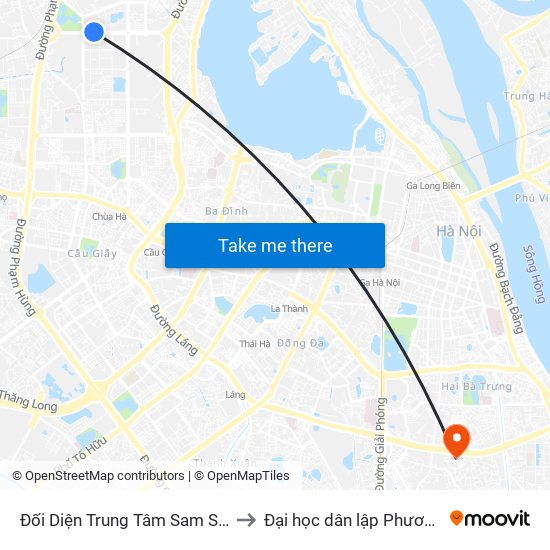 Đối Diện Trung Tâm Sam Sung R&D to Đại học dân lập Phương Đông map