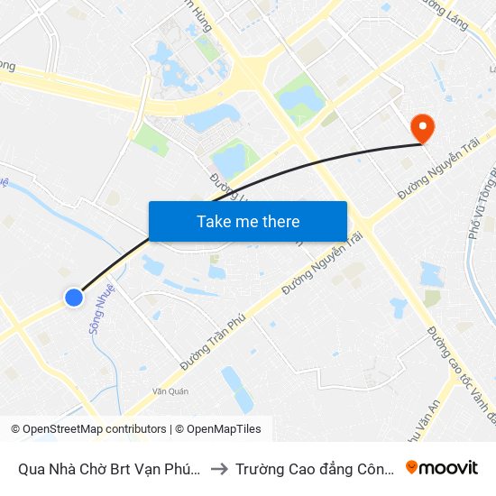 Qua Nhà Chờ Brt Vạn Phúc 2 30m (Chiều Đi) to Trường Cao đẳng Công thương Hà Nội map