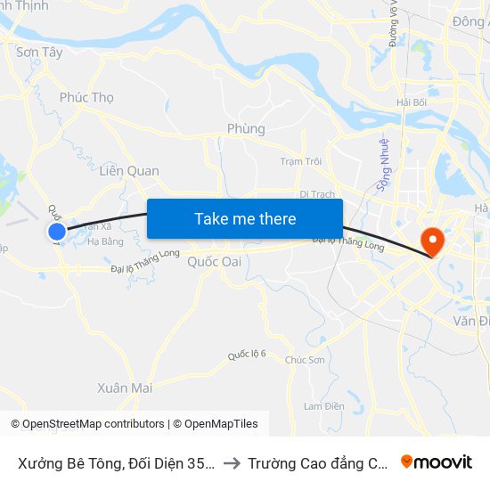 Xưởng Bê Tông, Đối Diện 354 Thạch Hòa Thạch Thất to Trường Cao đẳng Công thương Hà Nội map