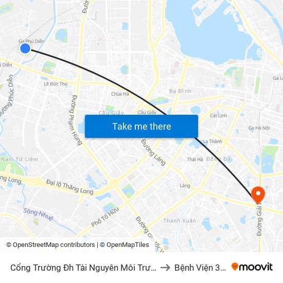 Cổng Trường Đh Tài Nguyên Môi Trường to Bệnh Viện 354 map