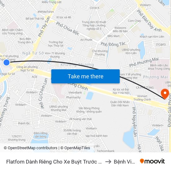 Flatfom Dành Riêng Cho Xe Buýt Trước Nhà 45 Đường Láng to Bệnh Viện 354 map