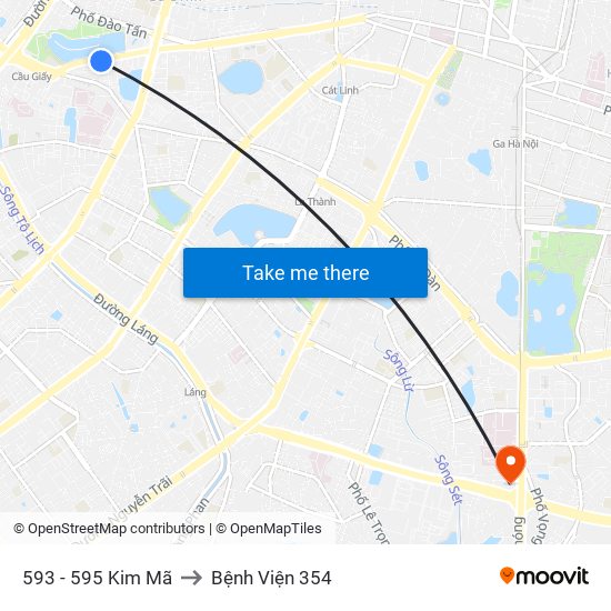 593 - 595 Kim Mã to Bệnh Viện 354 map