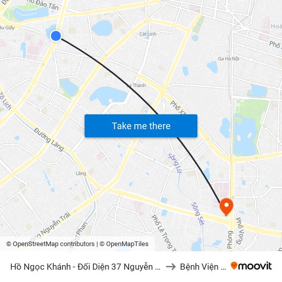 Hồ Ngọc Khánh - Đối Diện 37 Nguyễn Chí Thanh to Bệnh Viện 354 map