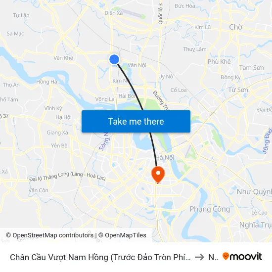 Chân Cầu Vượt Nam Hồng (Trước Đảo Tròn Phía Đông Anh 50m) - Đường 23b to NEU map