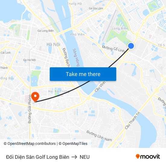 Đối Diện Sân Golf  Long Biên to NEU map