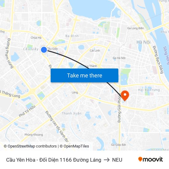 Cầu Yên Hòa - Đối Diện 1166 Đường Láng to NEU map