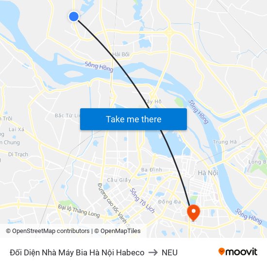 Đối Diện Nhà Máy Bia Hà Nội Habeco to NEU map