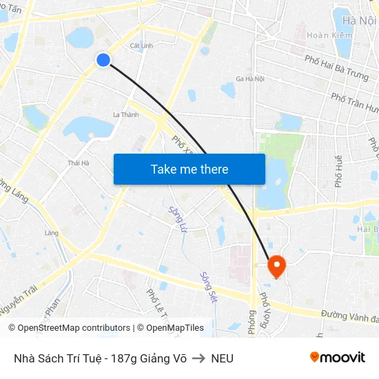 Nhà Sách Trí Tuệ - 187g Giảng Võ to NEU map