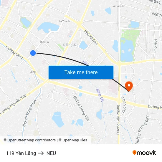 119 Yên Lãng to NEU map
