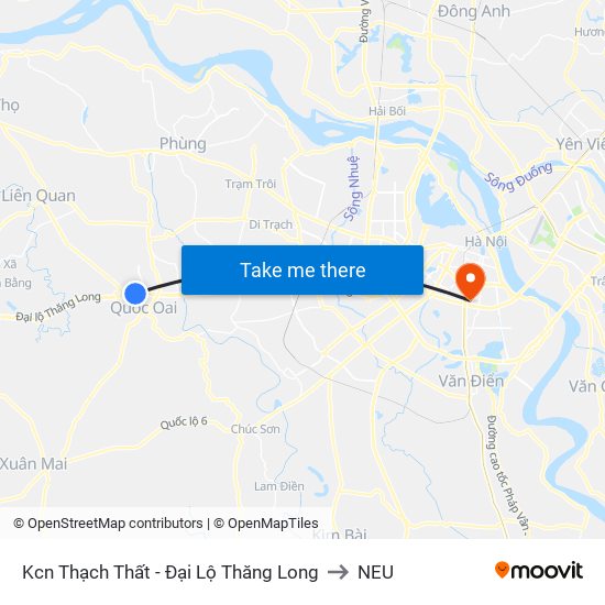 Kcn Thạch Thất - Đại Lộ Thăng Long to NEU map