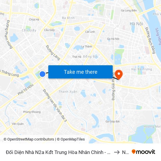 Đối Diện Nhà N2a Kđt Trung Hòa Nhân Chính - Hoàng Minh Giám to NEU map