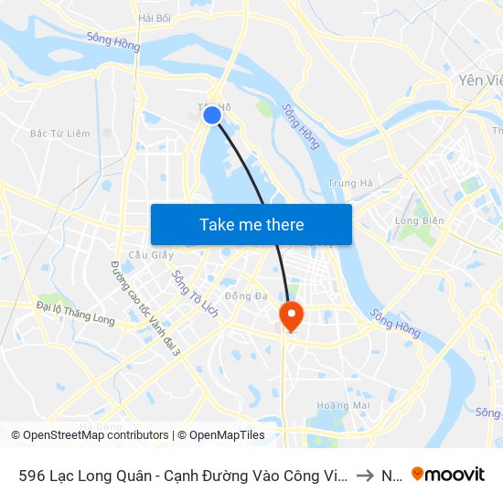 596 Lạc Long Quân - Cạnh Đường Vào Công Viên Nước Hồ Tây to NEU map