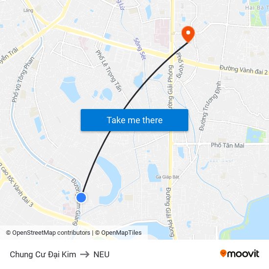 Chung Cư Đại Kim to NEU map