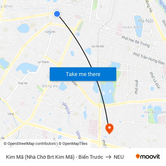 Kim Mã (Nhà Chờ Brt Kim Mã) - Biển Trước to NEU map