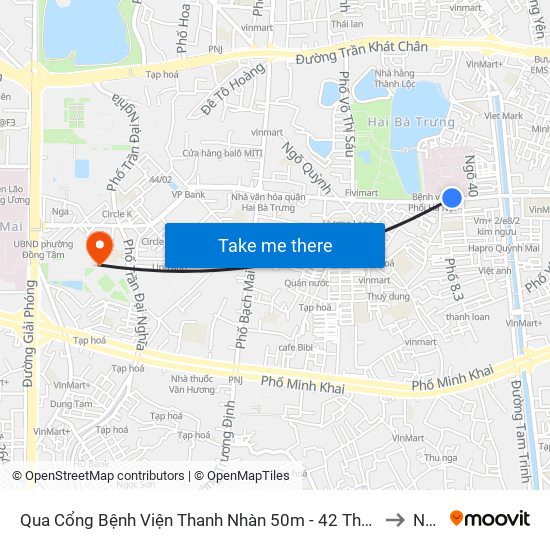 Qua Cổng Bệnh Viện Thanh Nhàn 50m - 42 Thanh Nhàn to NEU map