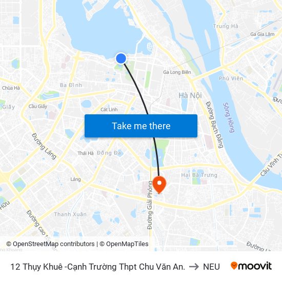 12 Thụy Khuê -Cạnh Trường Thpt Chu Văn An. to NEU map