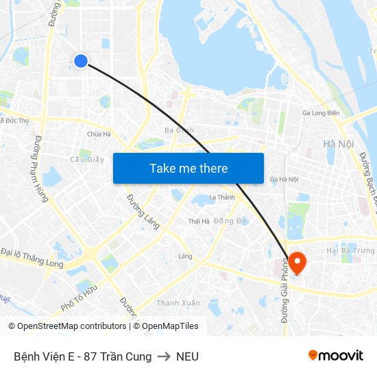 Bệnh Viện E - 87 Trần Cung to NEU map