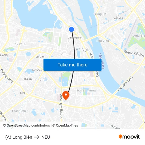 (A) Long Biên to NEU map