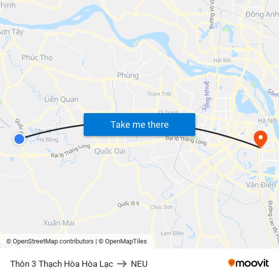 Thôn 3 Thạch Hòa Hòa Lạc to NEU map