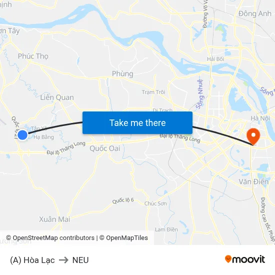(A) Hòa Lạc to NEU map