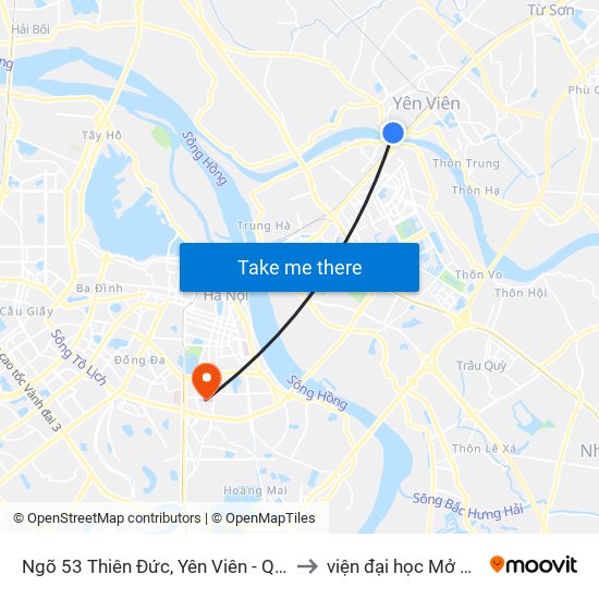 Ngõ 53 Thiên Đức, Yên Viên - Quốc Lộ 3 to viện đại học Mở Hà Nội map