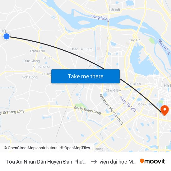 Tòa Án Nhân Dân Huyện Đan Phượng - Quốc Lộ 32 to viện đại học Mở Hà Nội map