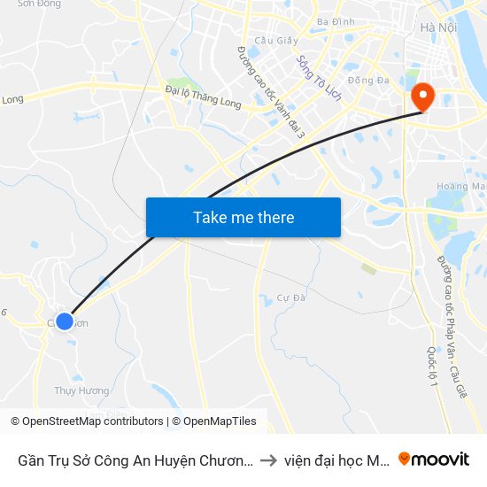 Gần Trụ Sở Công An Huyện Chương Mỹ - Quốc Lộ 6 to viện đại học Mở Hà Nội map