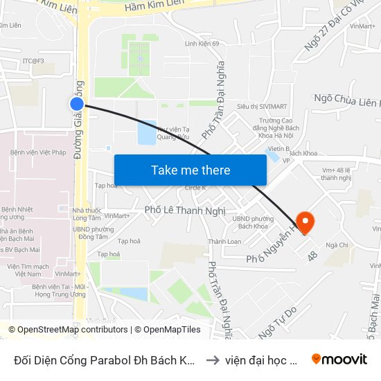 Đối Diện Cổng Parabol Đh Bách Khoa - 64 Giải Phóng to viện đại học Mở Hà Nội map