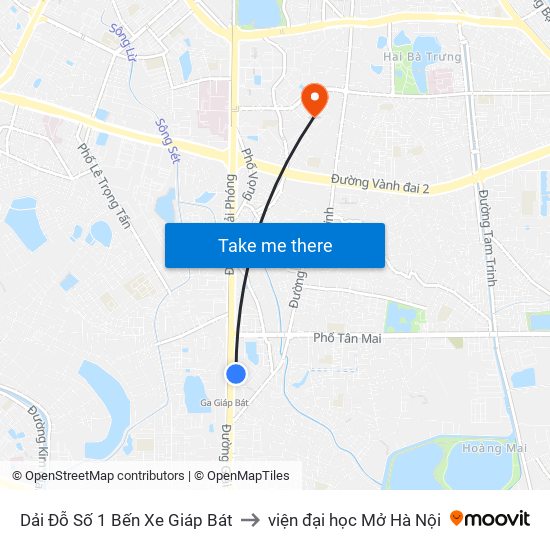 Dải Đỗ Số 1 Bến Xe Giáp Bát to viện đại học Mở Hà Nội map