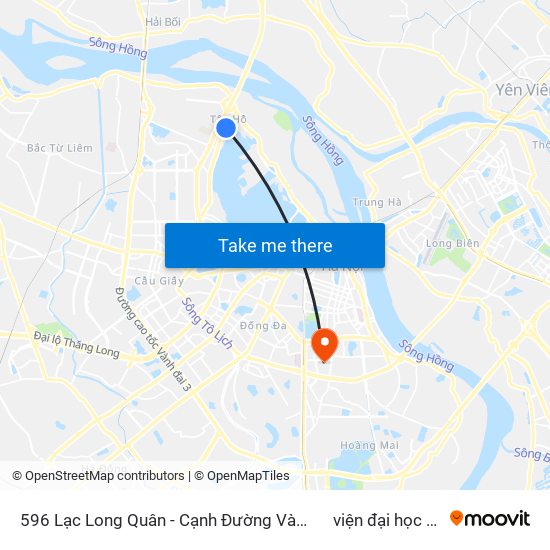 596 Lạc Long Quân - Cạnh Đường Vào Công Viên Nước Hồ Tây to viện đại học Mở Hà Nội map