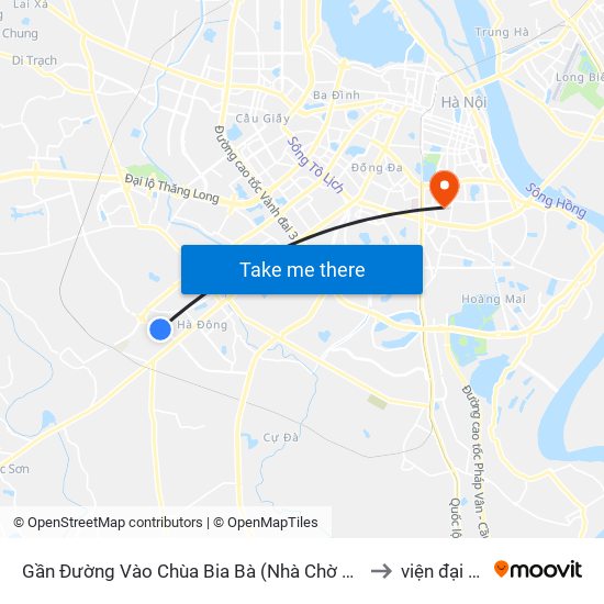 Gần Đường Vào Chùa Bia Bà (Nhà Chờ La Khê Tuyến Brt 01) - Ngõ 32 Lê Trọng Tấn (Hà Đông) to viện đại học Mở Hà Nội map