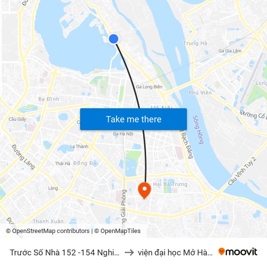 Trước Số Nhà 152 -154 Nghi Tàm to viện đại học Mở Hà Nội map