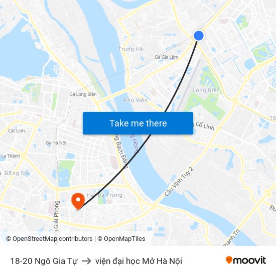 18-20 Ngô Gia Tự to viện đại học Mở Hà Nội map