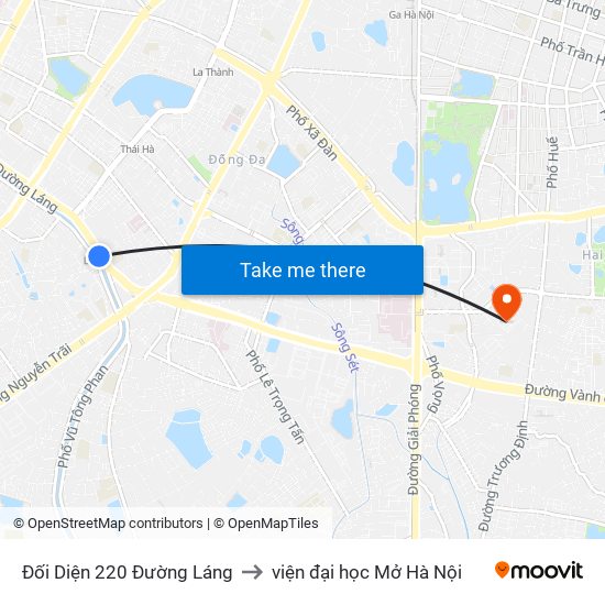 Đối Diện 220 Đường Láng to viện đại học Mở Hà Nội map