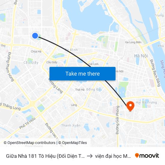 Giữa Nhà 181 Tô Hiệu (Đối Diện Thcs Nghĩa Tân) to viện đại học Mở Hà Nội map