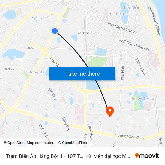 Trạm Biến Áp Hàng Bột 1 - 107 Tôn Đức Thắng to viện đại học Mở Hà Nội map