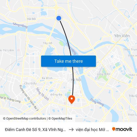 Điếm Canh Đê Số 9, Xã Vĩnh Ngọc-Đê 406 to viện đại học Mở Hà Nội map