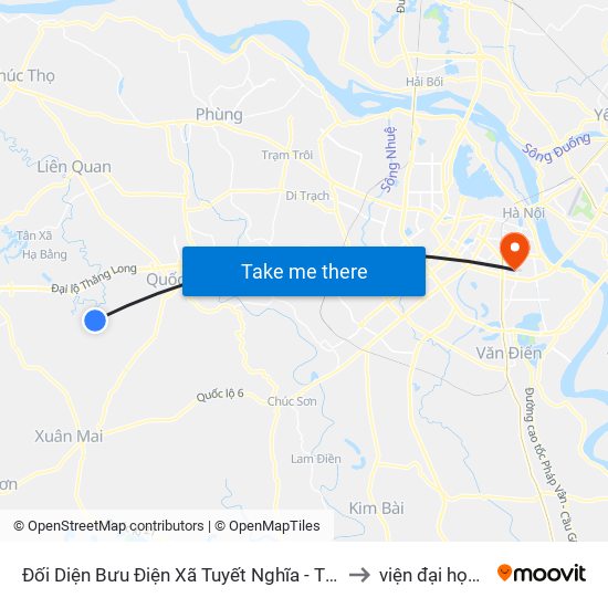 Đối Diện Bưu Điện Xã Tuyết Nghĩa - Thôn Đồng Sơn - Xã Tuyết Nghĩa to viện đại học Mở Hà Nội map