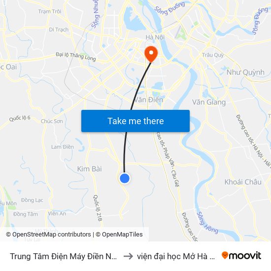 Trung Tâm Điện Máy Điền Ngân to viện đại học Mở Hà Nội map